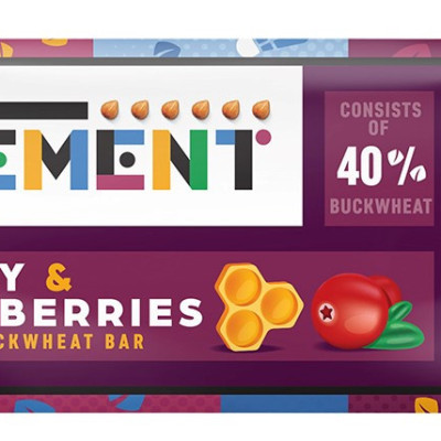 Ekologiškas grikių batonėlis su medumi ir spanguolėmis