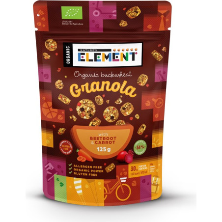 Ekologiška grikių granola su morkomis ir burokėliais