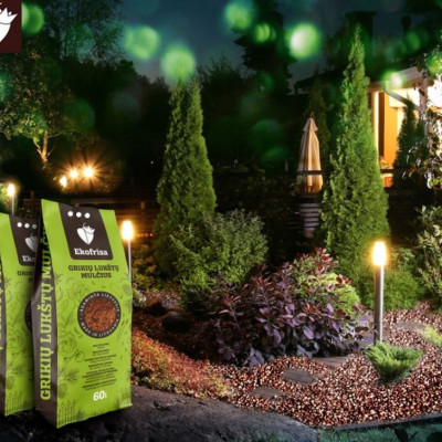 Grikių lukštų mulčias 60 L – natūralus sodo mulčias