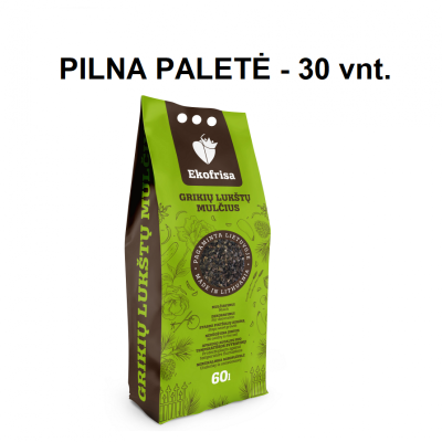 Grikių lukštų mulčias 60 L – natūralus sodo mulčias