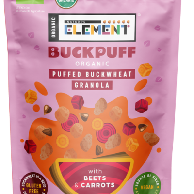 Ekologiška pustų grikių granola su morkomis ir burokėliais