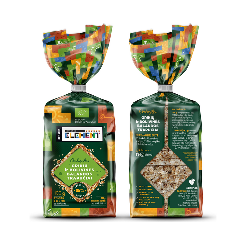 Ekologiški grikių trapučiai su bolivine balanda