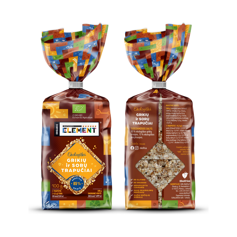 Ekologiški grikių trapučiai su soromis